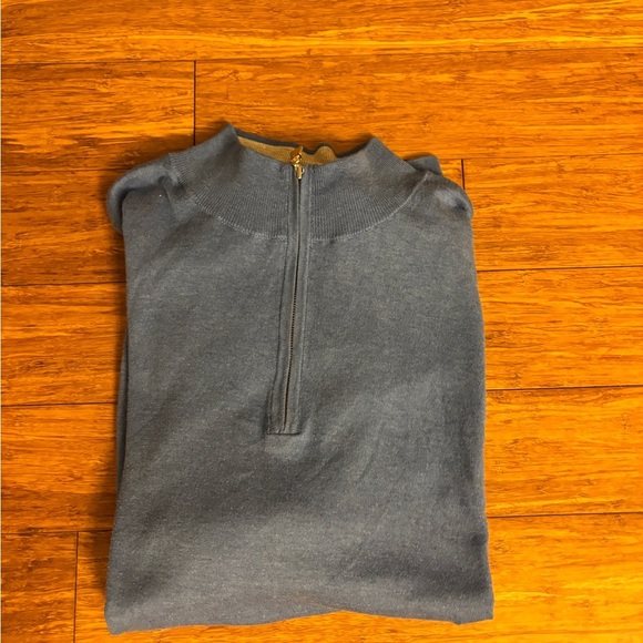 Peter Millar men’s Blue quarter -Zip Sweater - Picture 1 of 6